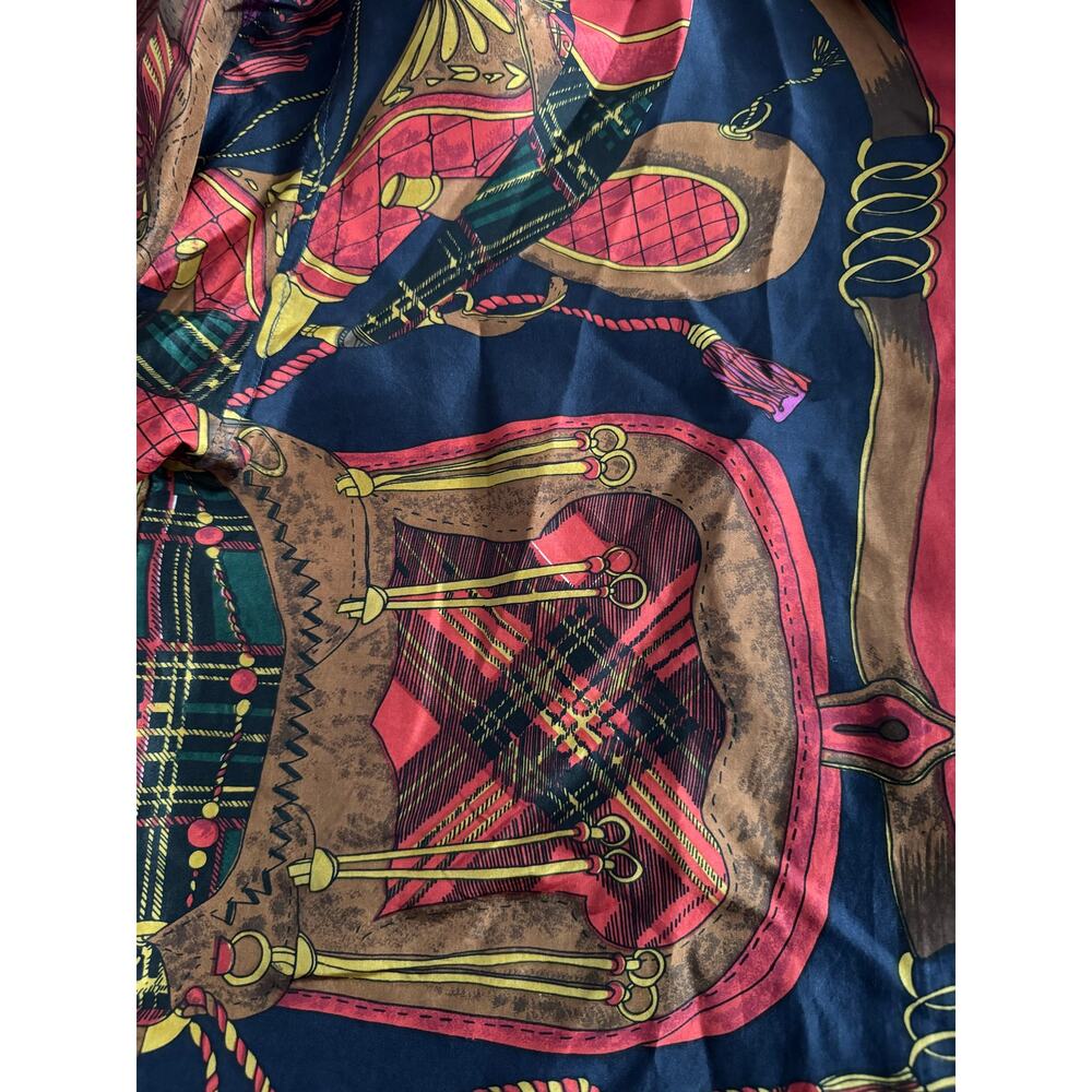 Vintage Stunt Collections 100% Silk Equestrian Blouse, Medium, Oversized 23 Ptp - Picture 2 of 3